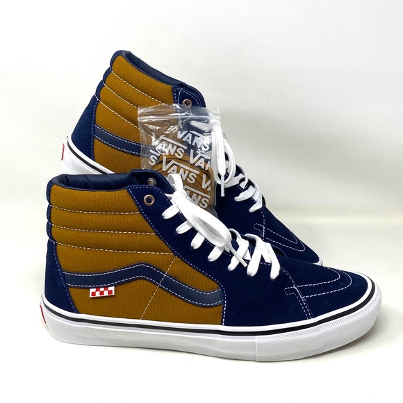 VANS SKATE SK8-HI Reynolds Navy Golden Suede Canvas Men's Sneakers VN0A5FCC9CV - Picture 2 of 9
